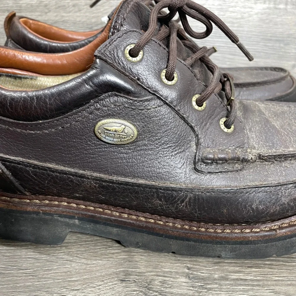 VTG Red Wing Irish Setter Shoes Mens 12 Brown Leather Moc Toe Oxford Work Rugged